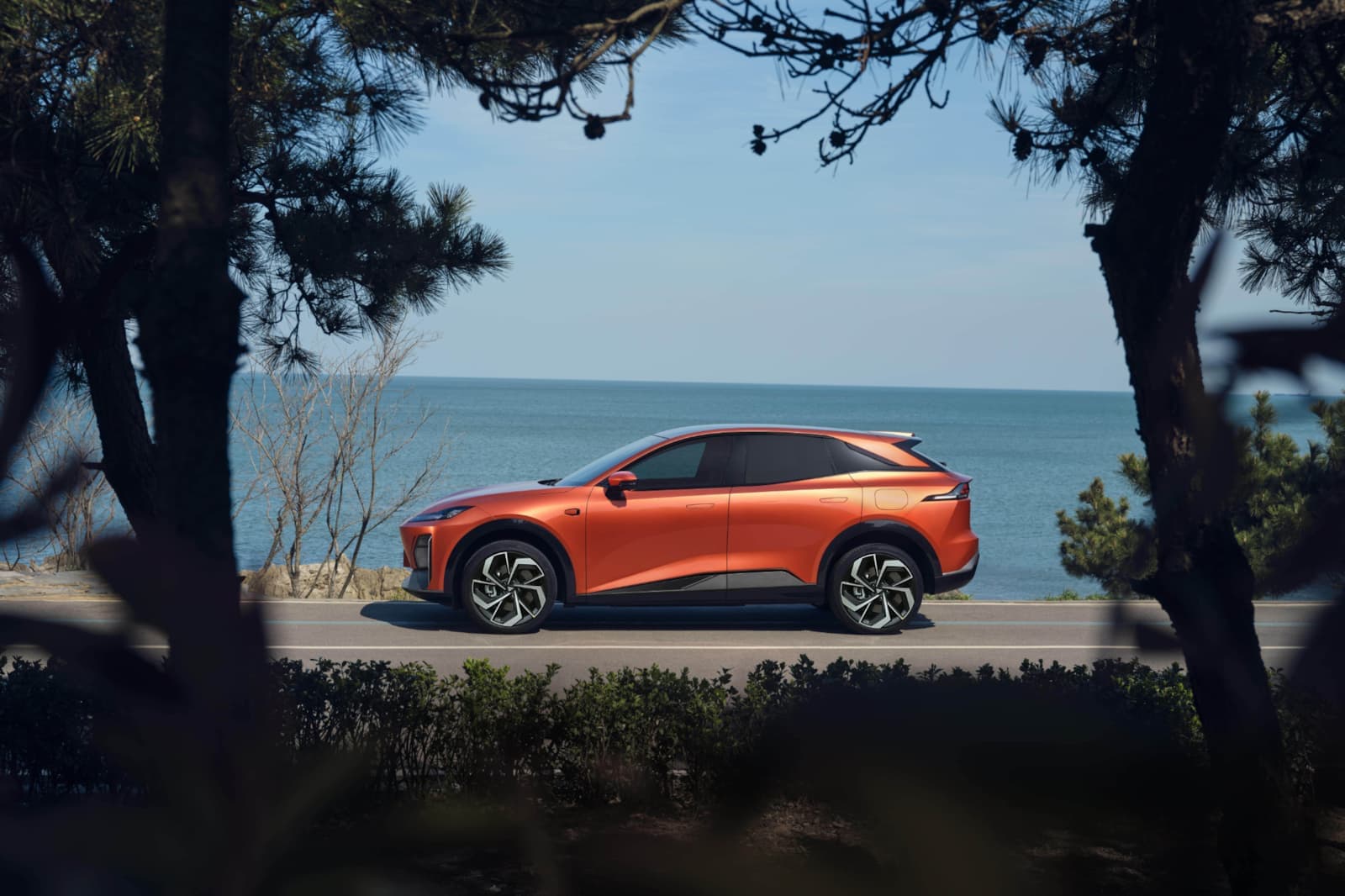 Changan Deepal S07 - dettaglio colore arancio ravvicinato